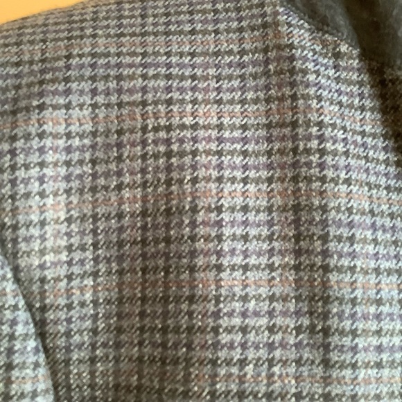 VINTAGE Blue Wool Menswear Oversized Houndstooth Blazer - Picture 6 of 16